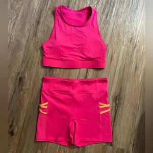 Fabletics Pink Two Piece Workout set